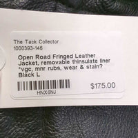 Fringed Leather Jacket, removable thinsulate liner *vgc, mnr rubs, wear & stain?
