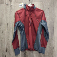 Technical Shirt, 1/2 Zip Up *gc, peeling logo, mnr hair, seam puckers, rubs & stain
