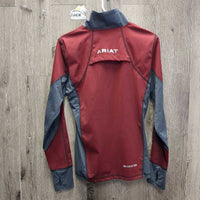 Technical Shirt, 1/2 Zip Up *gc, peeling logo, mnr hair, seam puckers, rubs & stain
