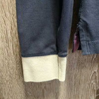 LS Hvy Polo Shirt, 1/3 Button Up *gc, clean, faded, collar rubs, pulled pit seams, older
