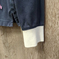 LS Hvy Polo Shirt, 1/3 Button Up *gc, clean, faded, collar rubs, pulled pit seams, older
