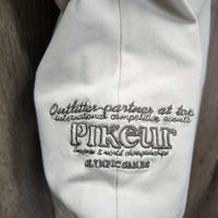 LS Polo Show Shirt, 1/3 Button up, Snap Collar *gc/fair, older, v.rubbed & pilly, dingy,crinkled & puckered collar
