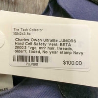 JUNIORS Hard Cell Safety Vest, BETA 2000:3 *vgc, mnr hair, threads, older?, faded, No year stamp
