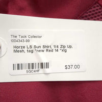 LS Sun Shirt, 1/4 Zip Up, Mesh, tag *new
