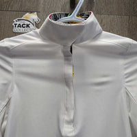 LS Sun Show Shirt, 1/3 Snap Up, Snap Collar, Mesh Sleeves *vgc/xc, mnr collar crinkles, stains & seam puckers
