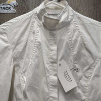 LS Show Shirt, Button Collar *gc, clean, puckered, older, broken button, crinkles, curled edges
