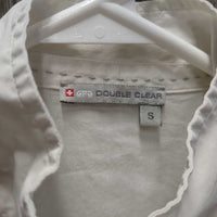 LS Show Shirt, Button Collar *gc, clean, puckered, older, broken button, crinkles, curled edges
