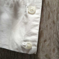 LS Show Shirt, Button Collar *gc, clean, puckered, older, broken button, crinkles, curled edges
