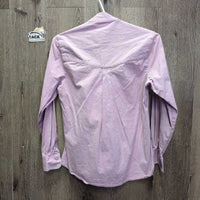LS Show Shirt, x2 Velcro Collars *vgc, clean, older, seam puckers, faded?
