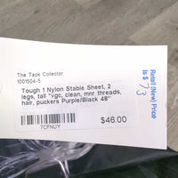 Nylon Stable Sheet, 2 legs, tail *vgc, clean, mnr threads, hair, puckers
