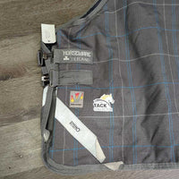 Med 250g Winter Blanket, detach neck, tail strap *gc, clean, repairs, torn reflectors, mnr wpf, edge rubs & pills, unstitched darts
