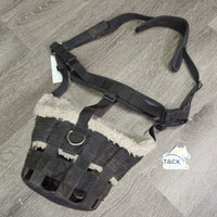 Fleece Lined Grazing Muzzle, neoprene Crown *fair, v.dirty/caked inside, hair, grass, residue, film
