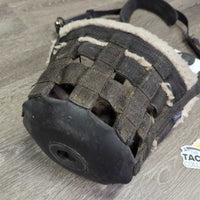Fleece Lined Grazing Muzzle, neoprene Crown *fair, v.dirty/caked inside, hair, grass, residue, film
