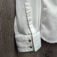 LS Show Shirt, Snap Collar *gc, older, threads, seam puckers
