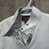 LS Show Shirt, Snap Collar *gc, older, threads, seam puckers

