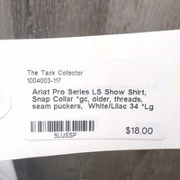 LS Show Shirt, Snap Collar *gc, older, threads, seam puckers
