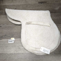 Fitted Fleece Fitted Saddle Pad *gc/fair, stains, v.dingy, clumpy, hairy, thin/rubbed edges, older
