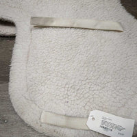 Fitted Fleece Fitted Saddle Pad *gc/fair, stains, v.dingy, clumpy, hairy, thin/rubbed edges, older

