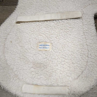 Fitted Fleece Fitted Saddle Pad *gc/fair, stains, v.dingy, clumpy, hairy, thin/rubbed edges, older
