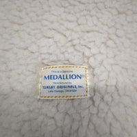 Fitted Fleece Fitted Saddle Pad *gc/fair, stains, v.dingy, clumpy, hairy, thin/rubbed edges, older
