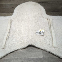 Fitted Fleece Fitted Saddle Pad *gc/fair, stains, v.dingy, clumpy, hairy, thin/rubbed edges, older
