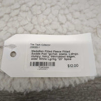 Fitted Fleece Fitted Saddle Pad *gc/fair, stains, v.dingy, clumpy, hairy, thin/rubbed edges, older
