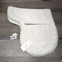 Waffle & Fitted Fleece Hunter Saddle Pad *gc, clean, v.dingy, clumpy, shrunk, puckered, older
