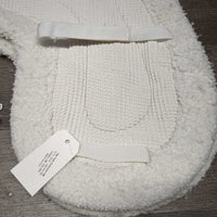 Waffle & Fitted Fleece Hunter Saddle Pad *gc, clean, v.dingy, clumpy, shrunk, puckered, older
