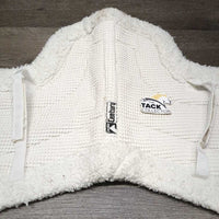 Waffle & Fitted Fleece Hunter Saddle Pad *gc, clean, v.dingy, clumpy, shrunk, puckered, older

