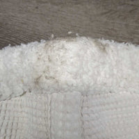 Waffle & Fitted Fleece Hunter Saddle Pad *gc, clean, v.dingy, clumpy, shrunk, puckered, older
