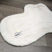 Waffle & Fitted Fleece Hunter Saddle Pad *gc, clean, v.dingy, clumpy, shrunk, puckered, older
