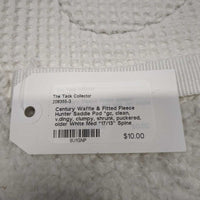 Waffle & Fitted Fleece Hunter Saddle Pad *gc, clean, v.dingy, clumpy, shrunk, puckered, older
