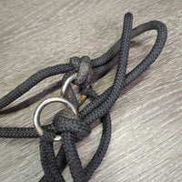 Thin Soft Nylon Rope Halter Side Pull, 4 rings *vgc, mnr rust, threads, residue
