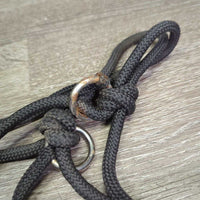 Thin Soft Nylon Rope Halter Side Pull, 4 rings *vgc, mnr rust, threads, residue
