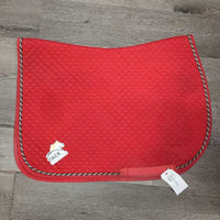 Quilt Jumper Saddle Pad, piping *vgc/gc, mnr dirt, stains, rubs, pills & hair
