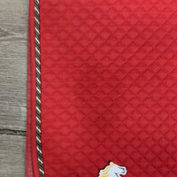 Quilt Jumper Saddle Pad, piping *vgc/gc, mnr dirt, stains, rubs, pills & hair
