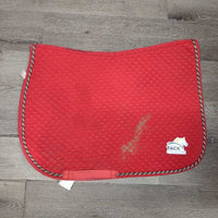 Quilt Jumper Saddle Pad, piping *vgc/gc, mnr dirt, stains, rubs, pills & hair
