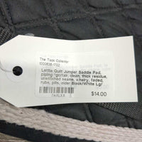 Quilt Jumper Saddle Pad, piping *gc/fair, clean, thick residue, unstitched seams, v.hairy, faded, rubs, pills, older
