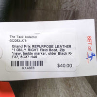 REPURPOSE LEATHER *1 ONLY RIGHT Field Boot, Zip *new, inside marker, older

