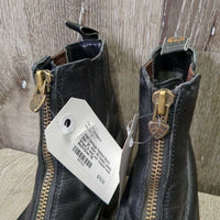 Paddock Boots, Zips *gc, clean, NO insoles, peeled tongue & label, mnr rundown heels
