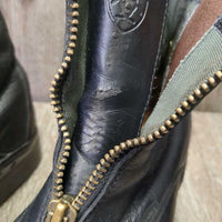 Paddock Boots, Zips *gc, clean, NO insoles, peeled tongue & label, mnr rundown heels
