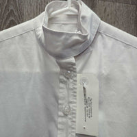 JUNIORS SS Show Shirt, wrap around Velcro Collar *gc/fair, older, dingy, seam puckers, threads, rubs
