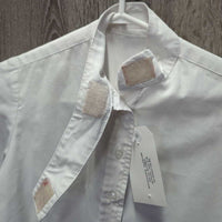 JUNIORS SS Show Shirt, wrap around Velcro Collar *gc/fair, older, dingy, seam puckers, threads, rubs
