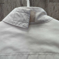 JUNIORS SS Show Shirt, wrap around Velcro Collar *gc/fair, older, dingy, seam puckers, threads, rubs
