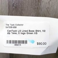 LS Lined Base Shirt, 1/2 zip *new, 0 tags
