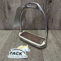 1 ONLY Fine Hvy Stirrup Iron, sandpaper grip *gc/fair, clean, older, residue, scrapes, rusty
