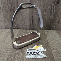 1 ONLY Fine Hvy Stirrup Iron, sandpaper grip *gc/fair, clean, older, residue, scrapes, rusty
