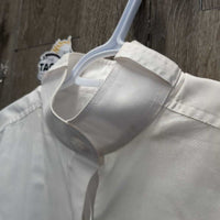 LS Show Shirt *vgc, No Collar, residue, mnr pills, stains, older, seam puckers
