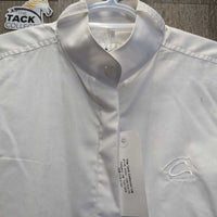 LS Show Shirt *vgc, No Collar, residue, mnr pills, stains, older, seam puckers
