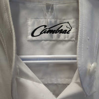 LS Show Shirt *vgc, No Collar, residue, mnr pills, stains, older, seam puckers
